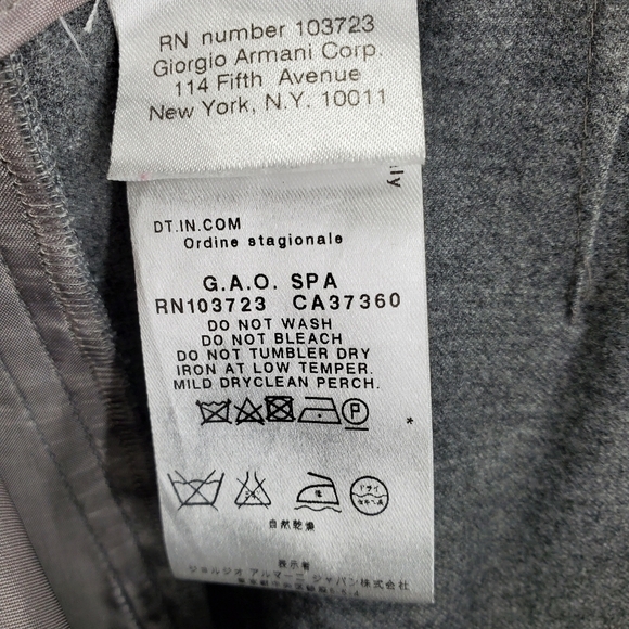 Giorgio Armani Gray Career Pants Trousers Hi Rise Tapered Wmns IT 46 US 10 36x35 - Picture 11 of 13